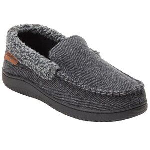 NWT - Dearfoams Men's Gray/Black Slipper – Size L (11-12)